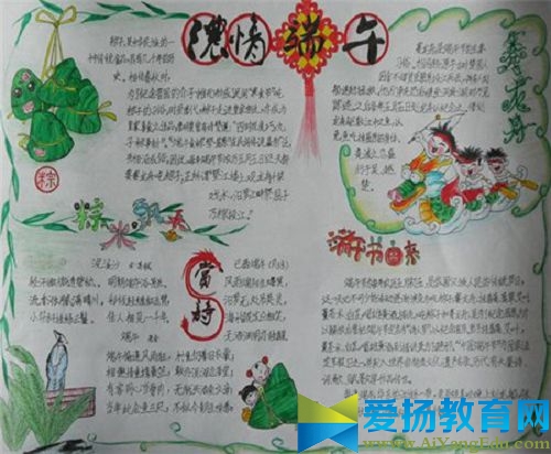 儿童画端午节手抄报