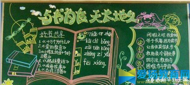 小学读书黑板报设计
