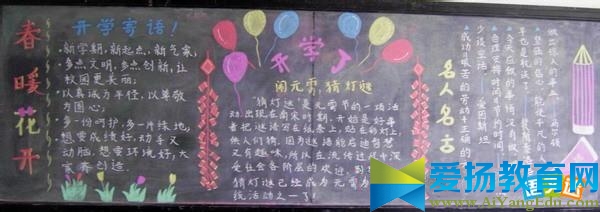 以春天的赞歌为主题的黑板报参考设计图片