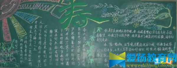 初中春天的赞歌黑板报版面设计图片