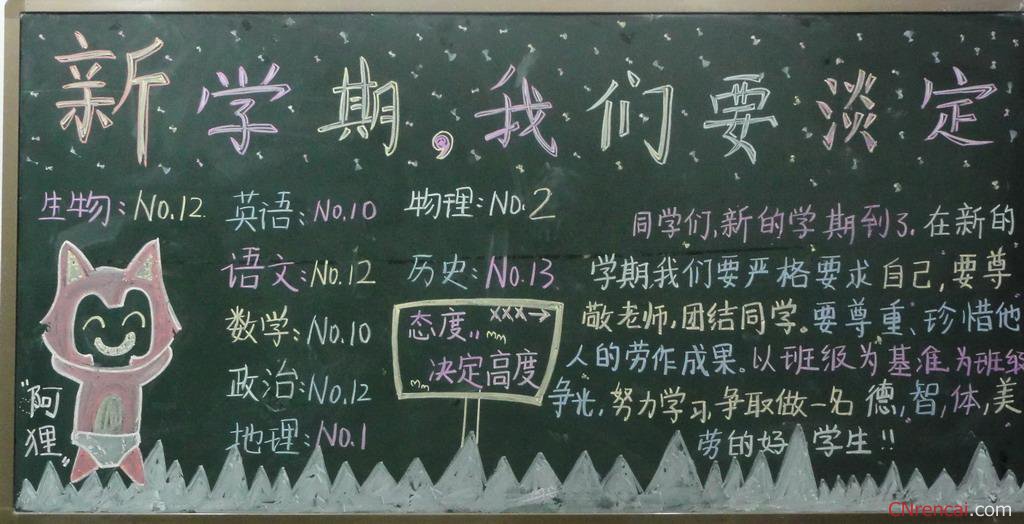 2016年新学期新目标黑板报内容