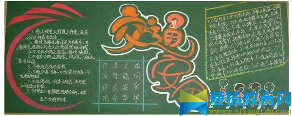 小学生安全知识黑板报版面设计图