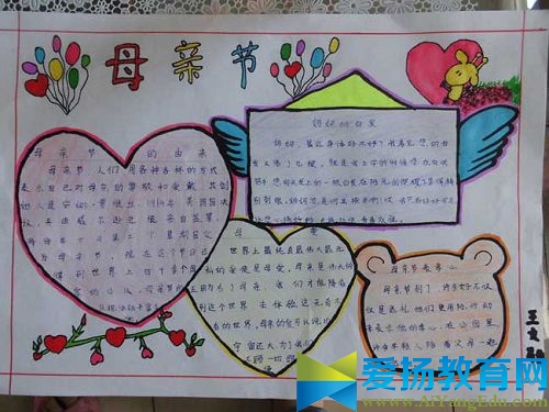 一年级母亲节手抄报图片简单又漂亮设计大全_一年级母亲节手抄报资料内容