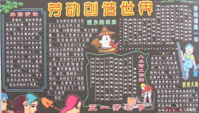 劳动节黑板报