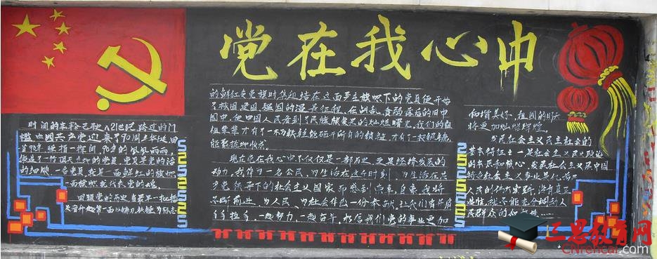 建党95周年黑板报
