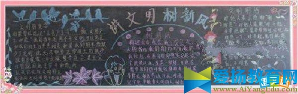 大学生讲文明树新风黑板报的资料图片