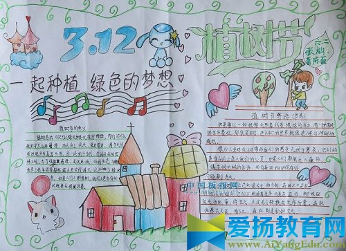 植树节手抄报五年级2017