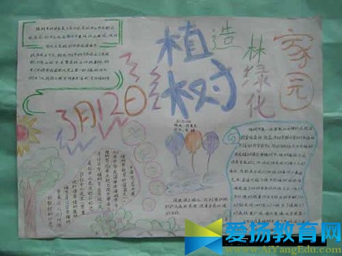 六年级植树节手抄报图片2017